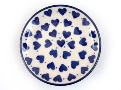 Teabag Plate 10 cm (4")   Blue Hearts