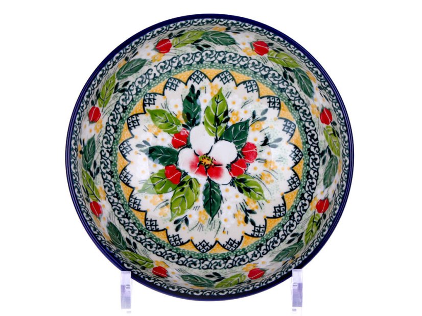 Low Bowl  17 cm (7")   Apple Blossoms UNIKAT