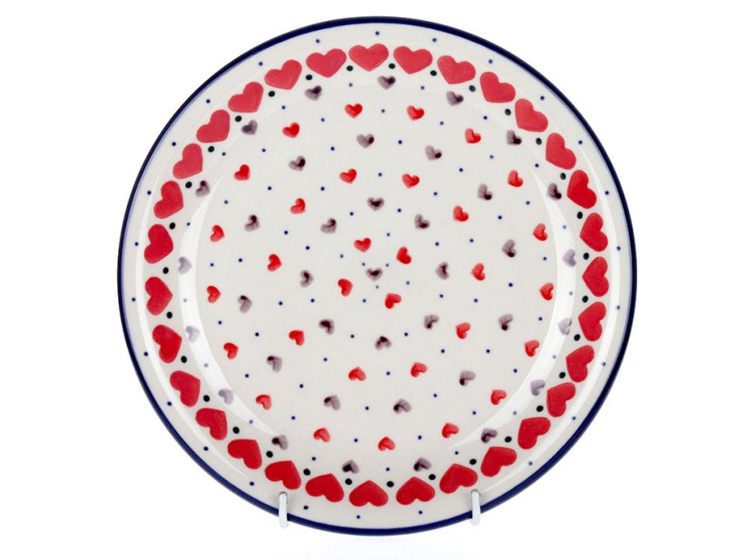 Dessertteller 21 cm   Rote Herzen