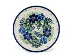 Teabag Plate 10 cm (4")   Blue Wreath