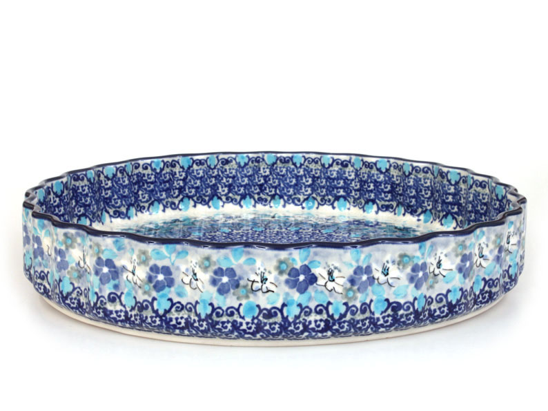 Pie Baking Dish 29 cm (11")   Blue Summer UNIKAT