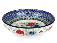 Low Bowl  22 cm (9")   Summer Flowers UNIKAT