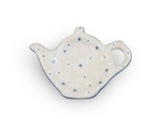 "Jug" Teabag Plate   Snow Flowers