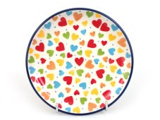 Small Dessert Plate 16 cm (6")   Colorful Hearts UNIKAT