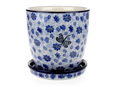 Flower Pot with Saucer   Dragonfly