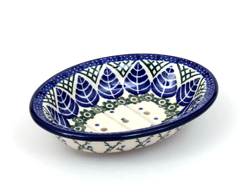 mýdelnička s otvory 14 cm   Modré listy