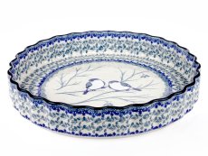Pie Baking Dish 29 cm (11") Titmouses in Winter UNIKAT