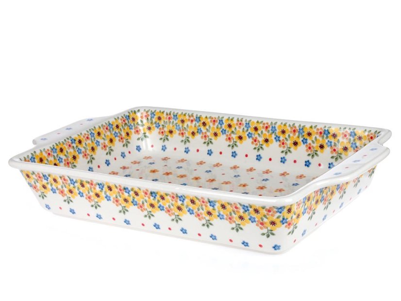 Auflaufform  mit Griffe 39 cm   Frühling
