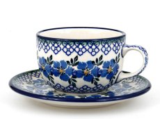 Tasse mit Untertasse 0,2 l   Blaue Rose