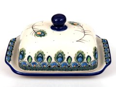 Butter Dish  Peacock Feather