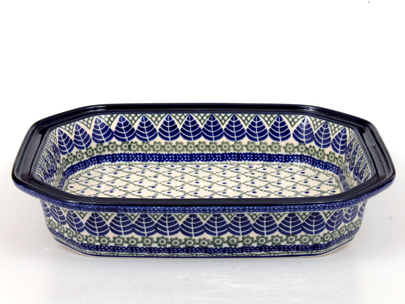 Baking Dish with Lid 31 cm (12")   Blue Leaves