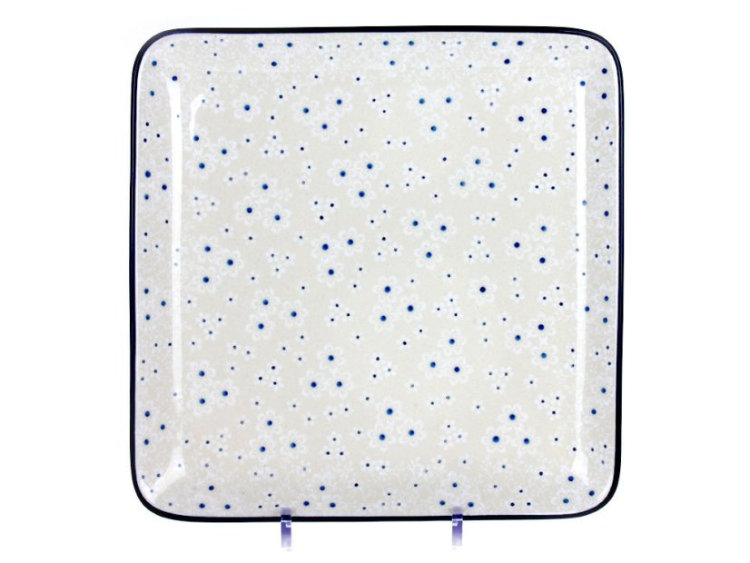 tác čtvercový 28 cm   Sněhové květy