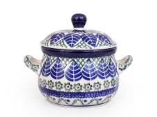 Suppentasse mit Deckel 0,35 l Blaue Blätter