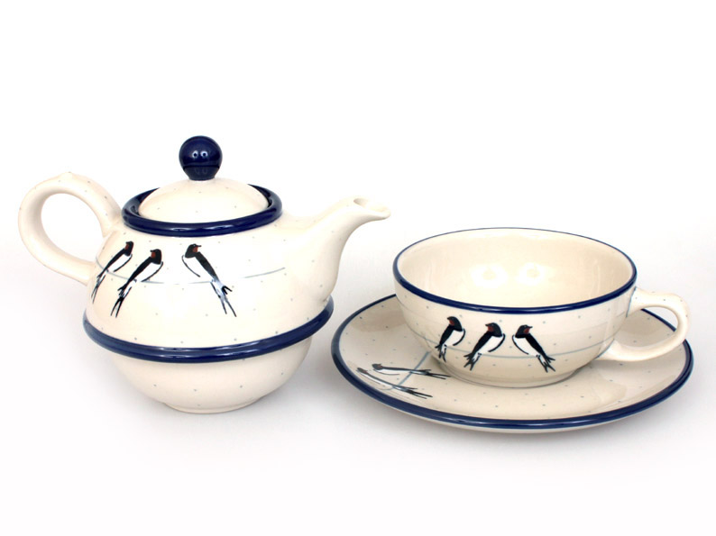 One-cup Teapot 0,6 l+0,25 l   Swallows UNIKAT