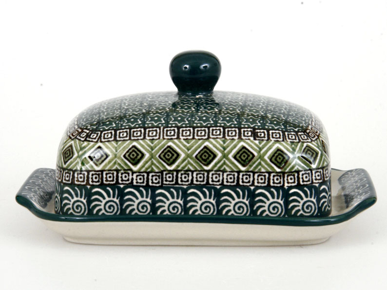 Butter Dish   Aztec Sun green
