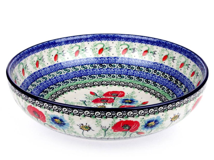 Low Bowl 27 cm (11")   Summer Flowers UNIKAT