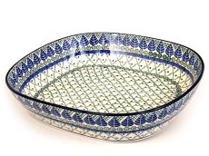 Auflaufform 35 cm   Blaue Blätter