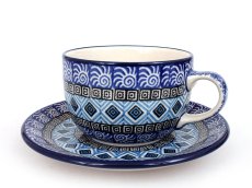 Tasse mit Untertasse 0,2 l   Aztec Sonne blau