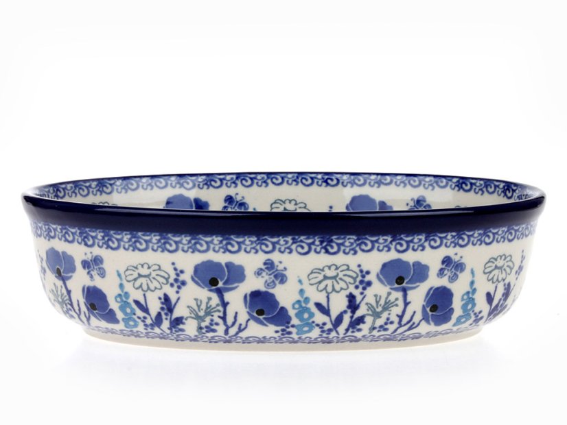 Auflaufform Oval 21 cm   Blaue Garten