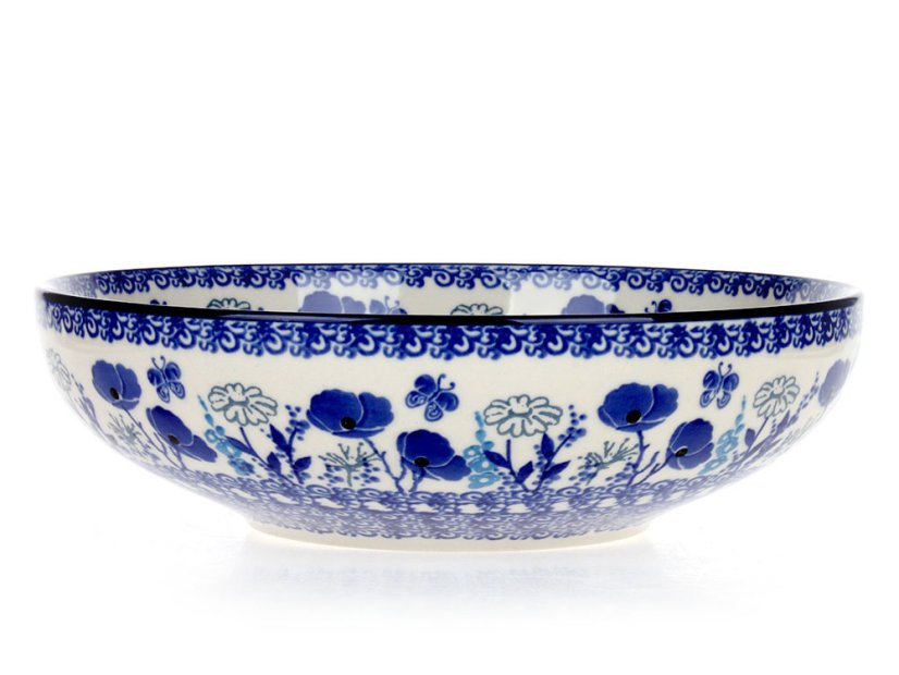 Low Bowl  22 cm (9")   Blue Garden