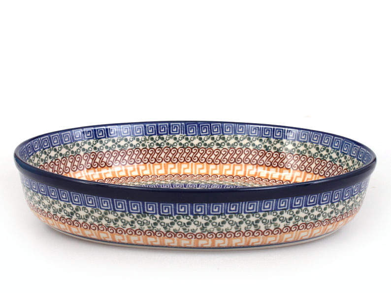 Backform mit Deckel Oval 31 cm   Griechisch