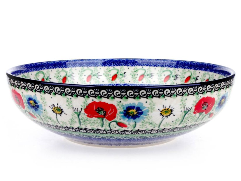 Low Bowl 27 cm (11")   Summer Flowers UNIKAT