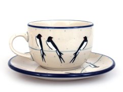 Cup with Saucer 0,2 l (7 oz)   Swallows UNIKAT