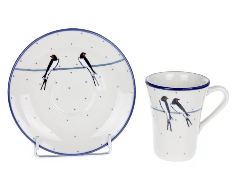 Cup with Saucer 0,13 l (4.3 oz)   Swallows UNIKAT