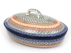 Backform mit Deckel Oval 31 cm   Griechisch