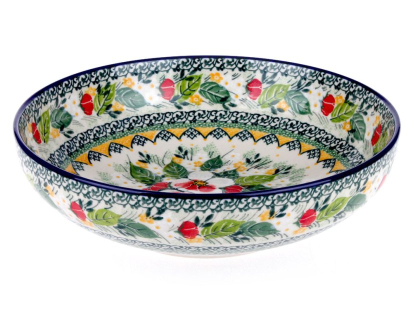 Low Bowl  22 cm (9")   Apple Blossoms UNIKAT
