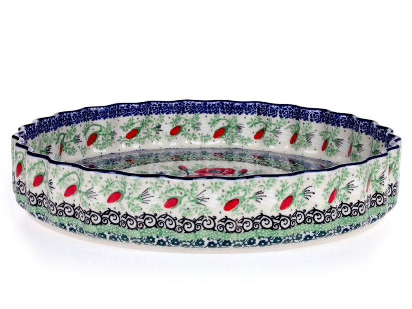 Pie Baking Dish 29 cm (11")   Summer Flowers UNIKAT