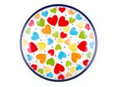 Teabag Plate 10 cm (4")   Colorful Hearts UNIKAT
