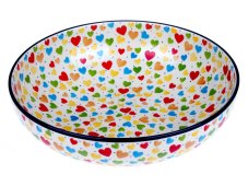 Low Bowl 27 cm (11")   Colorful Hearts UNIKAT