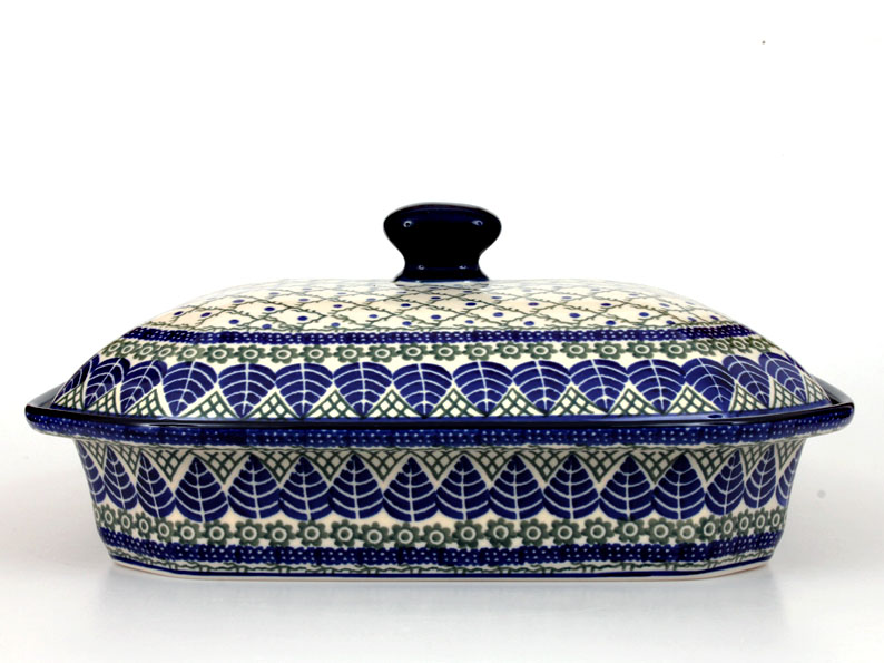 Baking Dish with Lid 31 cm (12")   Blue Leaves