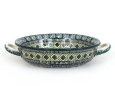 zapékací miska kulatá s uchy 17 cm Aztécké slunce zelené