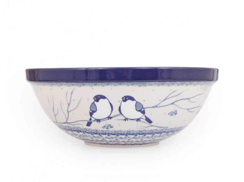 Schüssel KLASSIK 28 cm   Meisen im Winter UNIKAT