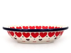 Seifenschale oval 14 cm   Rote Herzen