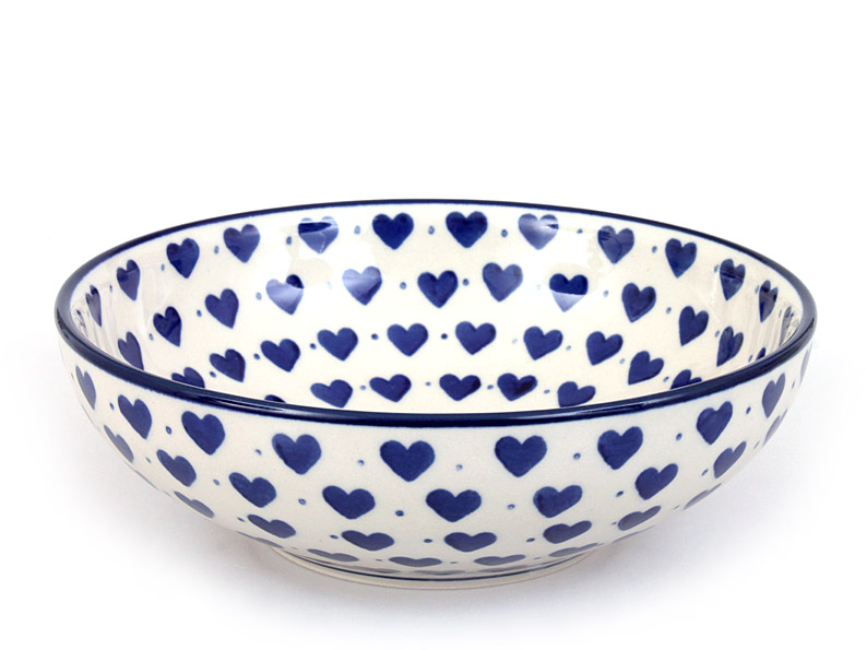 Low Bowl  17 cm (7")   Blue Hearts