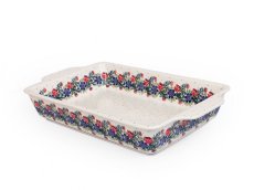 Auflaufform  mit Griffe 39 cm   Blumenkranz