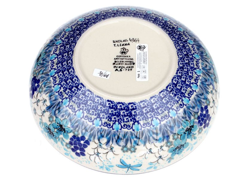 Low Bowl  22 cm (9")   Blue Summer UNIKAT