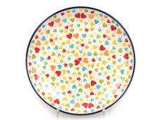 Shallow Plate 25 cm (10") Colorful Hearts UNIKAT