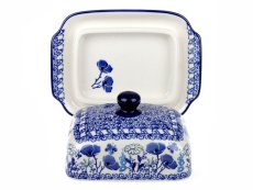 Butter Dish Blue Garden