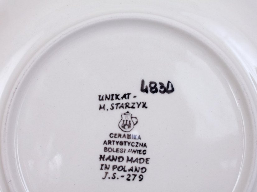 talíř dezertní 21cm   Sýkorky v zimě  UNIKÁT
