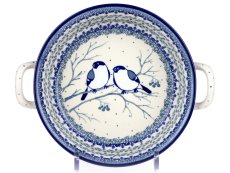 zapékací miska kulatá s uchy 21 cm Sýkorky UNIKÁT