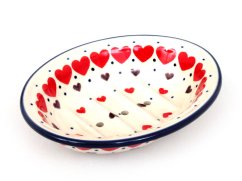 Soap Dish with Holes 14 cm (6")   Red Hearts