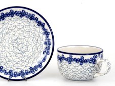 Tasse mit Untertasse 0,2 l   Weisse Spitze
