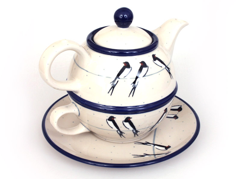 One-cup Teapot 0,6 l+0,25 l   Swallows UNIKAT