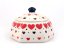 Jar with Lid 10 cm (4")   Red Hearts