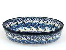 Auflaufform Oval 21 cm   Blaue Rose