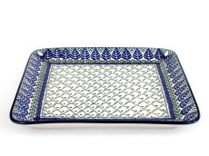 Square Platter 28 cm (11") Blue Leaves